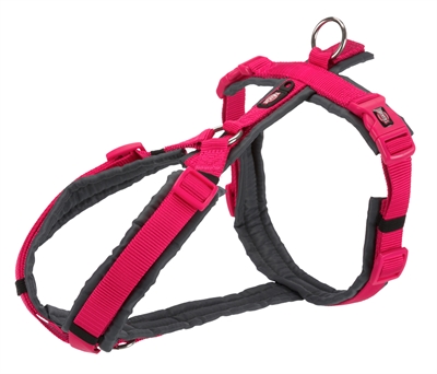 Trixie hondentuig premium trekking fuchsia / grijs | 53-64x2 cm
