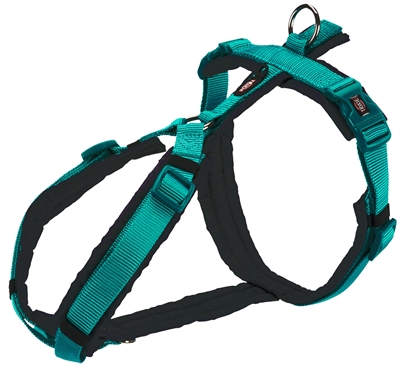 Zzz trixie hondentuig premium trekking aqua blauw / grijs