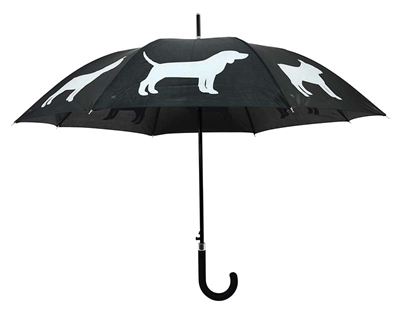 Merkloos paraplu honden reflecterend zwart | 85 cm