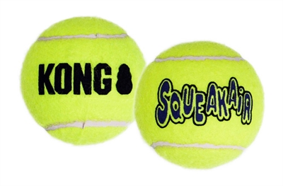 Kong squeakair tennisbal geel | medium 6,5 cm, 6 stuks