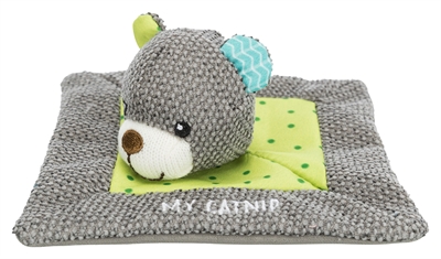 Trixie junior knuffeldoek beer 13x13 cm | met kattenkruid