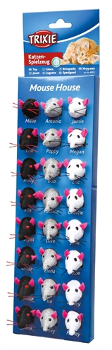 Trixie pluche muizen assorti | 5 cm - 24 stuks