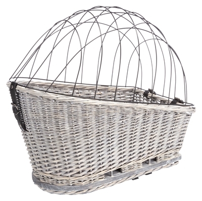 Trixie fietmand bagagedrager met rooster grijs | 55x35x49 cm