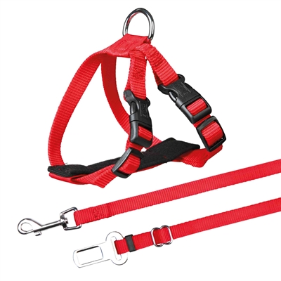 Trixie kattentuig voor in de auto rood | 20-50x1,5 cm