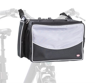 Trixie fietsmak voor aan stuur nylon zwart/grijs | 41x26x26 cm