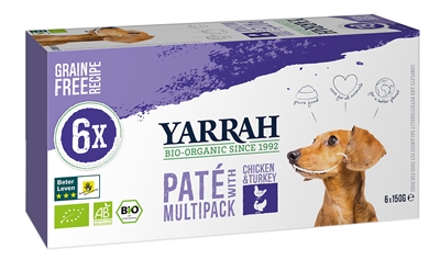 Yarrah dog alu pate multipack | 6x150g kip/turkije