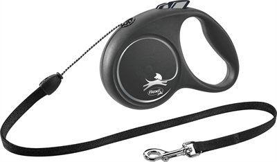 Flexi rollijn black design cord zwart | s 5 mtr tot 12 kg