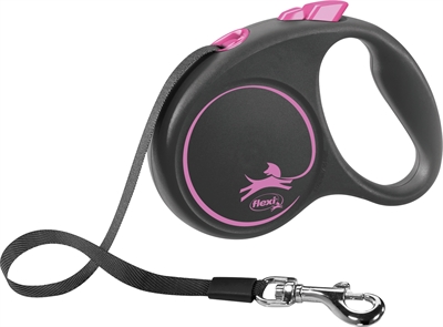 Flexi rollijn black design tape roze | s 5 mtr tot 15 kg