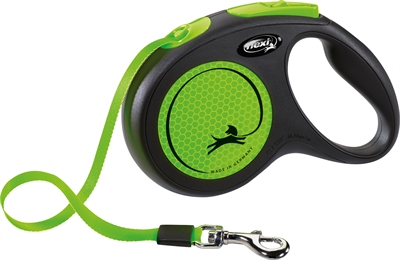 Flexi rollijn new classic | neon tape zwart/groen m 5m 25kg