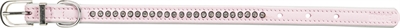 Trixie halsband active comfort | leer roze 17-21x1,2 cm met strass