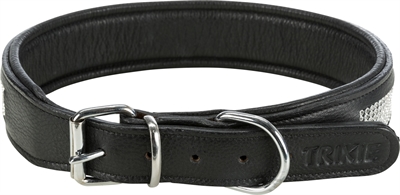 Trixie halsband hond active comfort | zwart 38-48x3,5cm met strass