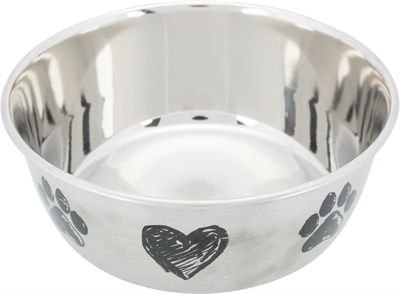 Trixie voerbak hond - hart & pootje 2 ltr 20 cm | gevoed coated