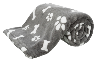 Trixie hondendekken kenny fleece | 100x75 cm, grijs pootjes