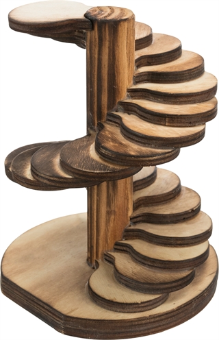 Trixie speeltoren voor hamsters/muizen | gevlamd hout 10x9x12 cm 3 st