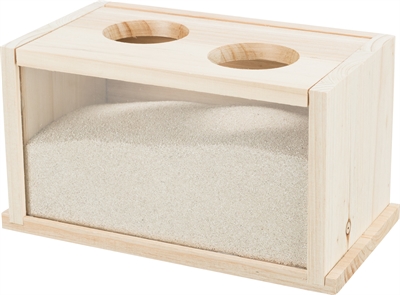 Trixie zandbad voor muizen/hamsters | hout 20x12x12 cm