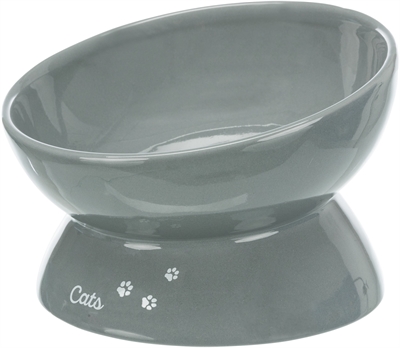 Trixie voerbak kat xxl keramiek verhoogd grijs | 350 ml 17 cm