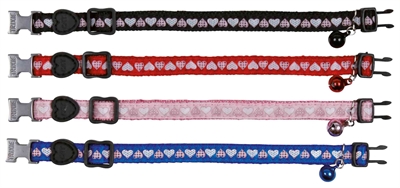 Trixie halsband kat print hart assorti | 4 stuks