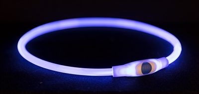 Trixie lichtgevende halsband | usb oplaadbaar tpu blauw 40x0,8 cm