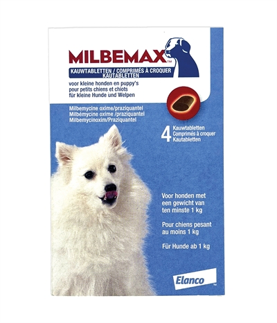 Milbemax kauwtablet ontworming puppy / kleine hond | 4 tbl