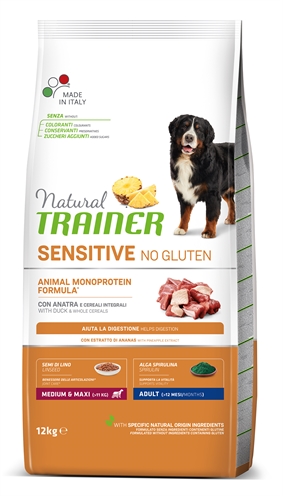 Natural trainer dog adult medium/maxi sensitive duck 12 kg | glutenvrij
