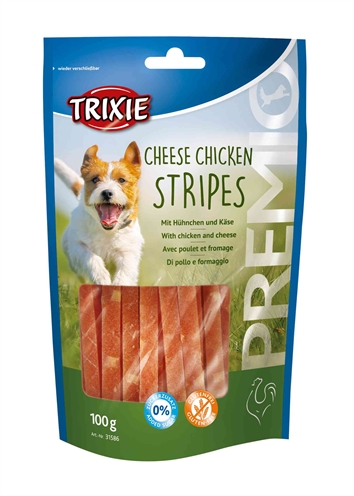 Trixie premio cheese chicken stripes | 100 gr snacks voor honden