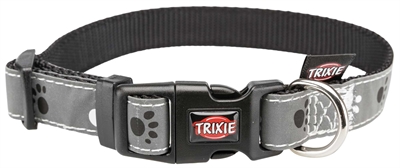 Trixie halsband hond silver reflect zwart/zilvergrijs | 22-35x1,5 cm