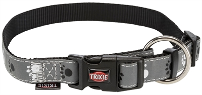 Trixie halsband hond silver reflect zwart/zilvergrijs | 30-45x1,5 cm