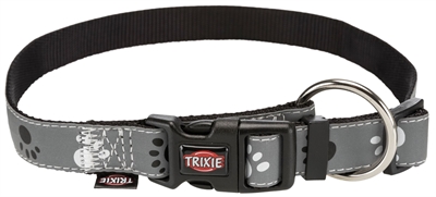 Trixie halsband hond silver reflect zwart/zilvergrijs | 35-55x2 cm