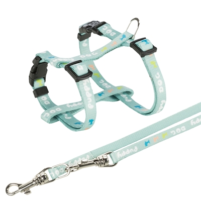 Trixie junior puppytuig met riem mintgroen | 23-34x0,8 cm, 2 mtr