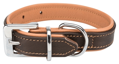 Trixie halsband hond active comfort leer bruin lichtbruin | 21-32x2,5 cm