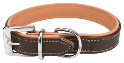 Trixie halsband active comfort leer bruin/lichtbruin | 31-37x2,5 cm
