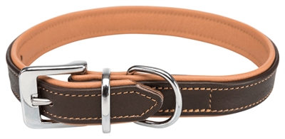 Trixie active comfort halsband hond | leer bruin / lichtbruin 37-44 cm