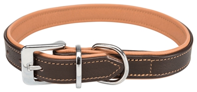 Trixie halsband hond active comfort leer bruin lichtbruin | 39-46x2,5 cm