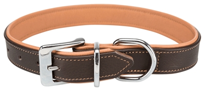 Trixie hondenhalsband active comfort leer bruin lichtbruin | 47-54x3 cm