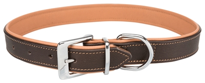 Trixie halsband hond active comfort leer bruin/lichtbruin | 52-63x3,5 cm