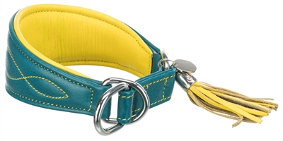 Trixie halsband hond active comfort | leer petrol 24-31x5 cm