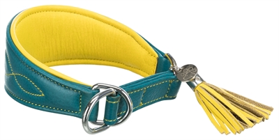 Trixie halsband hond active comfort | leer petrol 27-35x5,5 cm