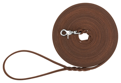 Trixie hondenriem rustic sleeplijn vetleer donkerbruin | 10 mtrx0,8 cm