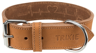 Trixie halsband hond rustic vetleer bruin | 38-47x4 cm