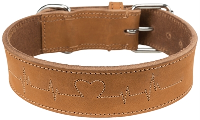 Trixie halsband hond rustic vetleer bruin 47-55x4 cm | heartbeat