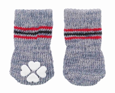 Trixie anti-slip hondensokken grijs | xxs-xs 3x2 st