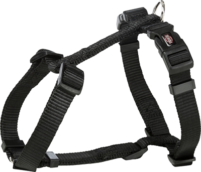 Trixie hondentuig premium h-tuig zwart | 85-130x3,8 cm