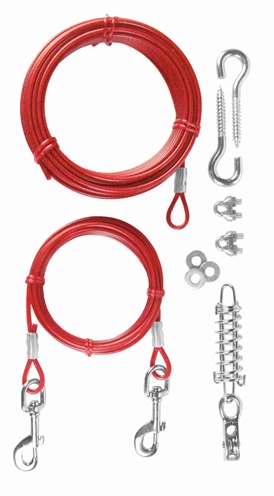 Trixie spanlijn met looplijn rood 15 mtr | hondenaccessoire