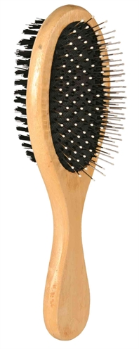 Trixie borstel 2-zijdig hout/nylonharen | 23x7 cm 2 st