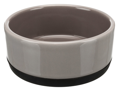 Trixie keramieken voerbak met rubberrand grijs | 16x16 cm 750 ml