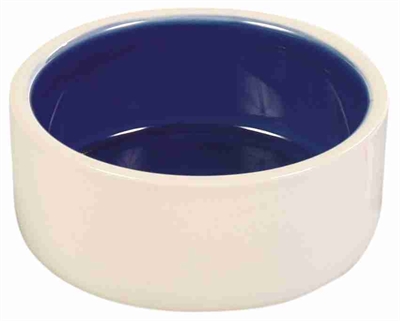 Trixie voerbak keramiek crème/blauw | 12x12 cm, 350 ml, 4 st