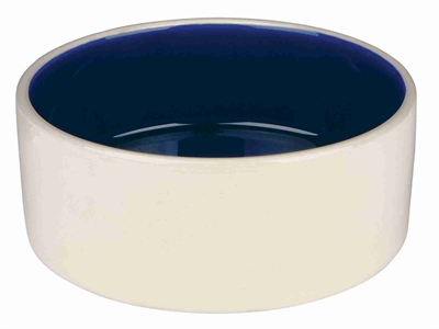 Trixie voerbak keramiek crème / blauw | 18x18 cm 1 ltr 4 st