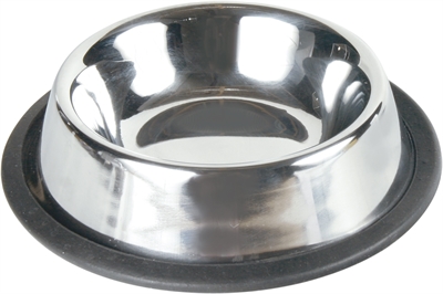 Trixie rvs voerbak/waterbak met ruberrring | 15 cm, 200 ml, 4 st