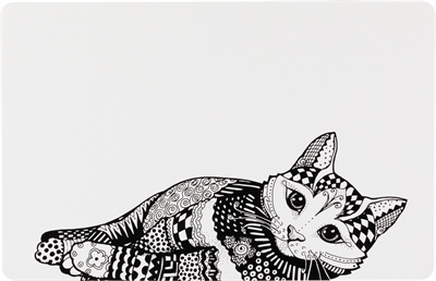 Trixie placemat kat wit/zwart | 44x28 cm, 6 stuks