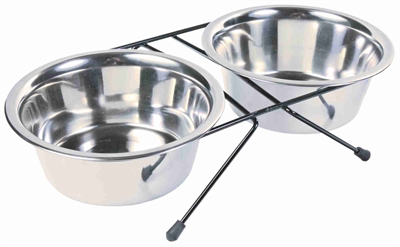 Trixie voer / waterbak-set rvs | 2x750 ml 4 st